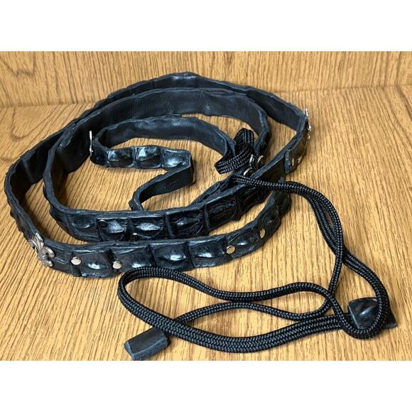 Women ALLIGATOR CROCODILE Wrap around Black Belt 74\